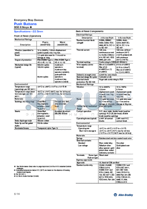 800E-15YE112 datasheet - Push Buttons