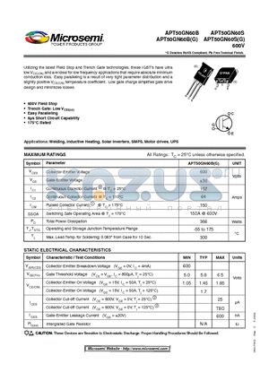 APT50GN60S datasheet - Resonant Mode Combi IGBT