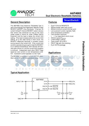 AAT4682 datasheet - Dual Electronic Resettable Switches