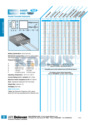 4445-03M datasheet - Radial Toroidal Inductors