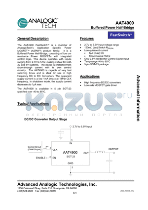 AAT4900IGV-T1 datasheet - Buffered Power Half-Bridge