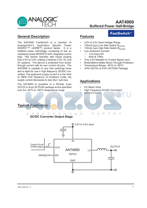 AAT4900IGV-T1 datasheet - Buffered Power Half-Bridge