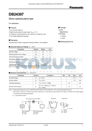 DB24307 datasheet - Silicon epitaxial planar type