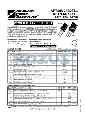 APT50M75B2FLL_04 datasheet - POWER MOS 7 R FREDFET