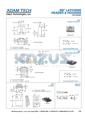 CDH-04 datasheet - .100 LATCHING HEADER & HOUSING