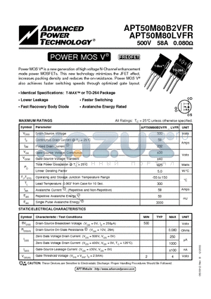 APT50M80B2VFR_03 datasheet - POWER MOS V