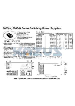 800S-N012 datasheet - Switching Power Supplies