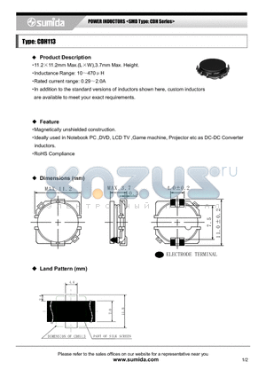 CDH113NP-151K datasheet - POWER INDUCTORS