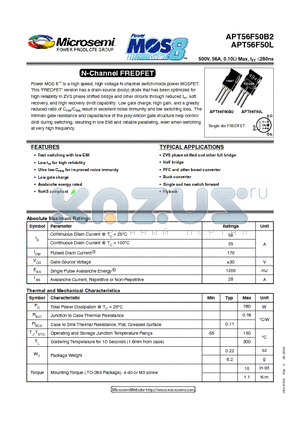 APT56F50B2_09 datasheet - N-Channel FREDFET