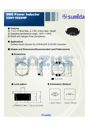 CDH11D23HPHF-100MC datasheet - SMD Power Inductor