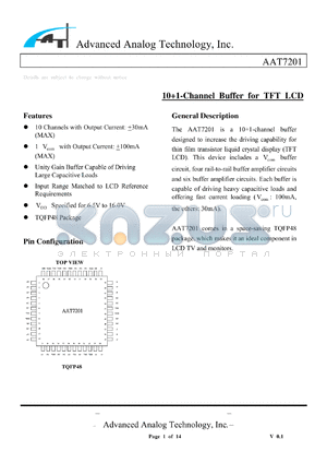 AAT7201-T3-T datasheet - 101-Channel Buffer for TFT LCD