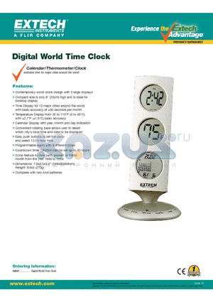 44537 datasheet - Digital World Time Clock