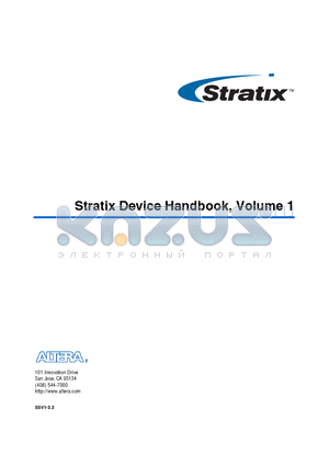 EP1S10 datasheet - Stratix Device Family Data Sheet