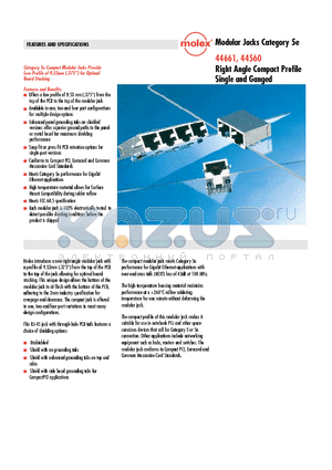 44560-0001 datasheet - Right Angle Compact Profile Single and Ganged