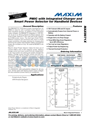 CDH2D09 datasheet - PMIC with Integrated Charger and Smart Power Selector for Handheld Devices