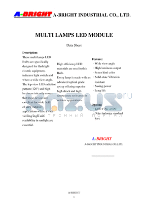 AB-10TW0G4S-PCB datasheet - Multi Lamps LED Module