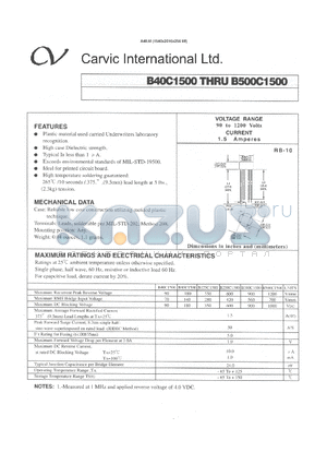 B250C1500 datasheet - B40C1500 THRU B500C1500