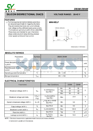 DB4M datasheet - SILICON BIDIRECTIONAL DIACS