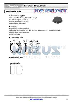 CDH40D11 datasheet - Power Inductors