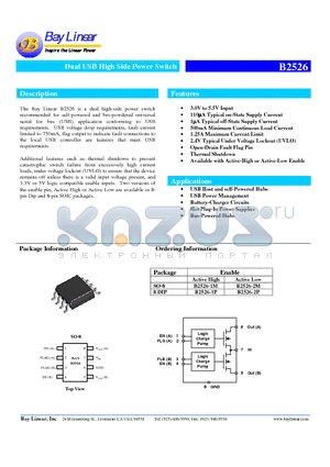 B2526 datasheet - Dual USB High Side Power Switch