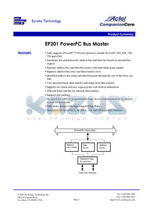 EP201 datasheet - EP201 PowerPC Bus Master