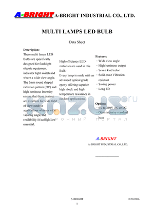 AB-33B5-220V-E datasheet - MULTI LAMPS LED BULB