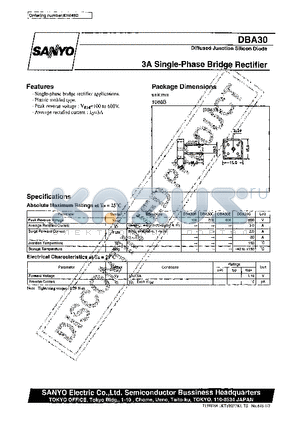 DBA30B datasheet - 3A Single-Phase Bridge Rectifier
