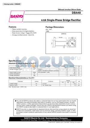 DBA40 datasheet - 4.0A Single-Phase Bridge Rectifier