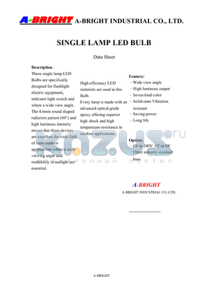 AB-46G1-12VD-MG datasheet - SINGLE LAMP LED BULB