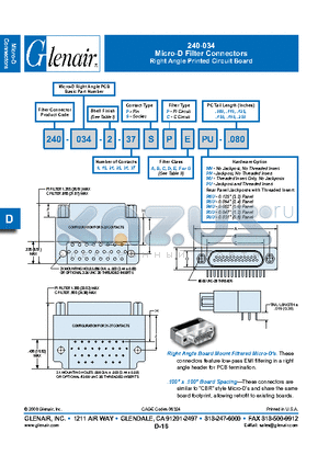 240-034-1-9PC_08 datasheet - Micro-D Filter Connectors