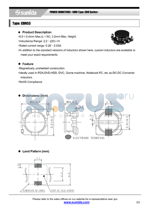 CDH53NP-181J datasheet - POWER INDUCTORS