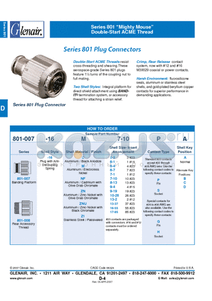 801-007-16M5-3PA datasheet - Double-Start ACME Thread