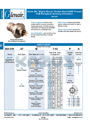 801-011-02M6-7SA datasheet - PCB Receptacle Ordering Information