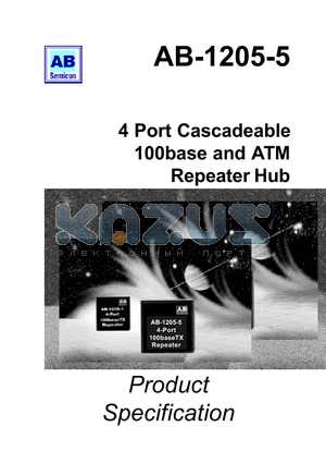 AB1205-5 datasheet - 4 Port Cascadeable 100base and ATM Repeater Hub