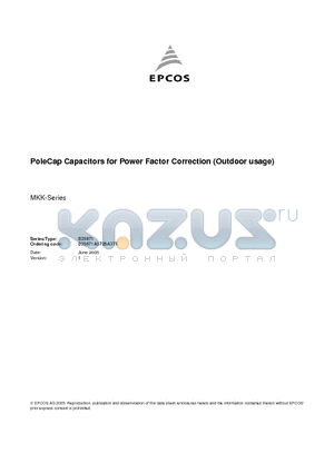 B25671A5726A375 datasheet - PoleCap Capacitors for Power Factor Correction (Outdoor usage)