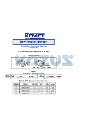 C1206C335K4RAC datasheet - Surface Mount Ceramic Chip Capacitors X7R Dielectric