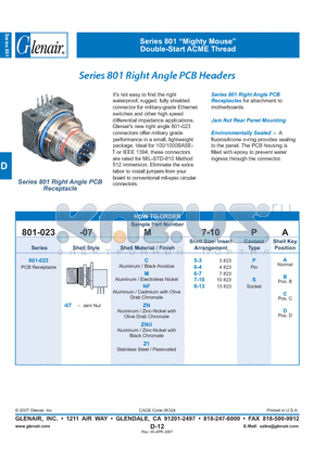 801-023-07C5-3PA datasheet - Double-Start ACME Thread