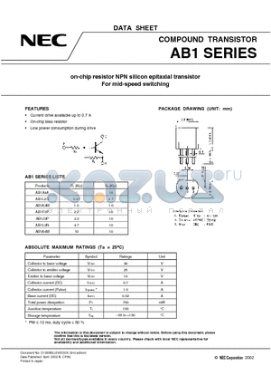 AB1L3N datasheet - on-chip resistor NPN silicon epitaxial transistor