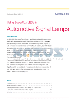 AB20-7 datasheet - Using SuperFlux LEDs in Automotive Signal Lamps