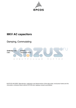 B25834-D0106-K004 datasheet - MKV AC capacitors