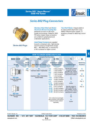802-009-06Z15-3SC datasheet - Plug Connectors
