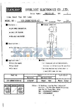 CDLE-033-190 datasheet - 5.0mm Round Type LED Lamps