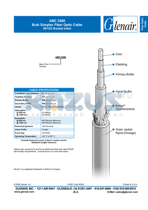ABC3580 datasheet - Bulk Simplex Fiber Optic Cable