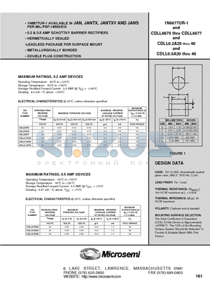 CDLL0.5A30 datasheet - 0.2 & 0.5 AMP SCHOTTKY BARRIER RECTIFIERS