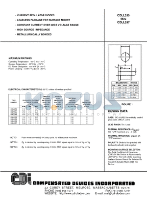 CDLL253 datasheet - CURRENT REGULATOR DIODES