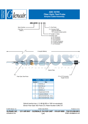 ABC54705-HC datasheet - Fiber Optic Test Probe