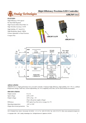 ABK36VFR35A1 datasheet - High Efficiency Precision LED Controller