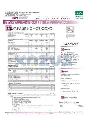 ABOF5S3EG datasheet - CRYSTAL CONTROLLED OSCILLATORS