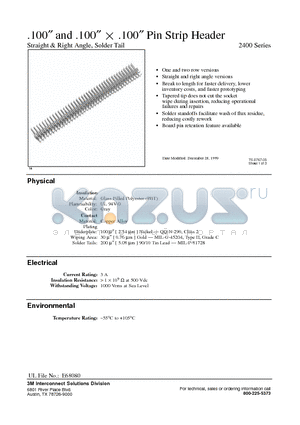 2401-6223TB datasheet - 100 and 100 X 100 Pin Strip Header
