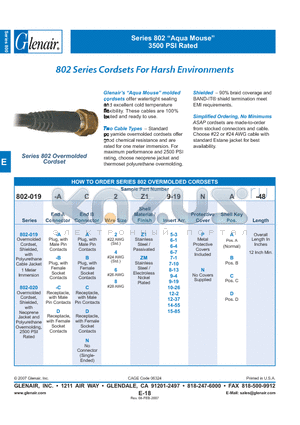 802-019-AA2ZM5-3NB datasheet - Cordsets For Harsh Environments